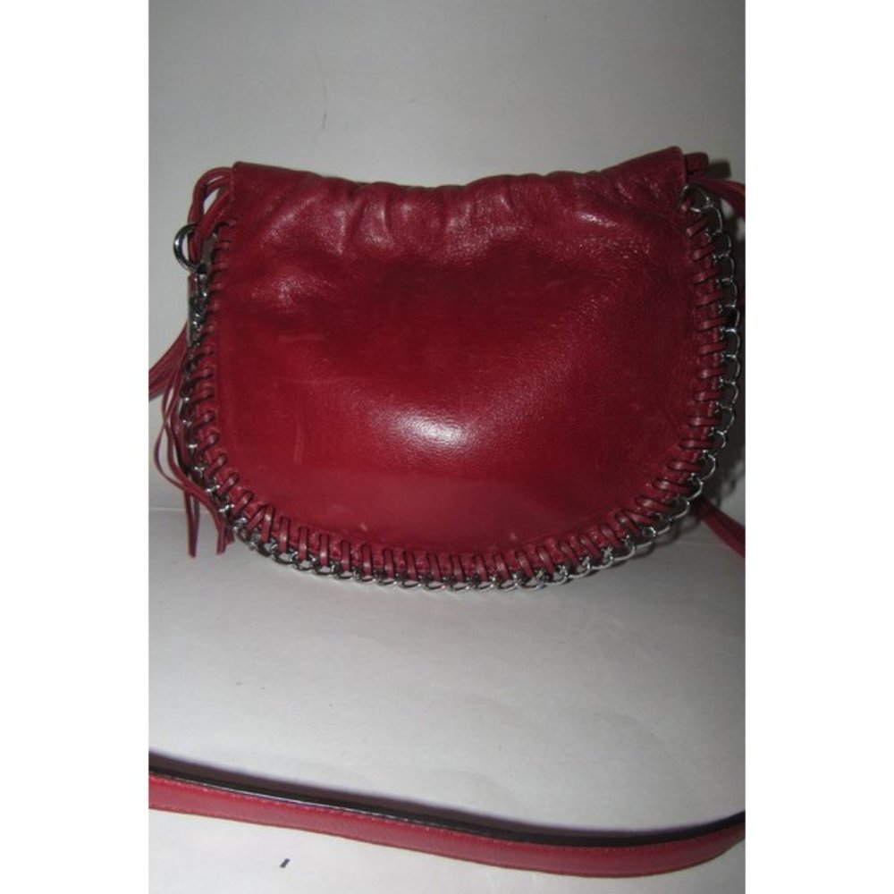 Michael Kors Circular Red Leather Crossbody - Picture 10 of 12